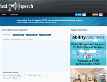 Tablet Screenshot of fromtexttospeech.com